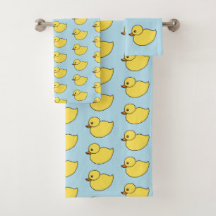 As toalhas de banho Ducky amarelas ajustaram o