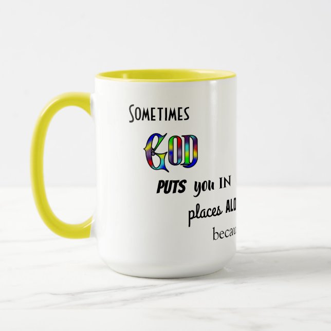 Às vezes, Deus, 15 oz. Caneca Combo (Esquerda)