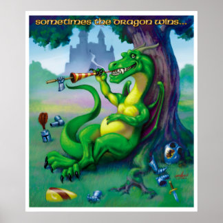 Às vezes o dragão ganha Impressão verde