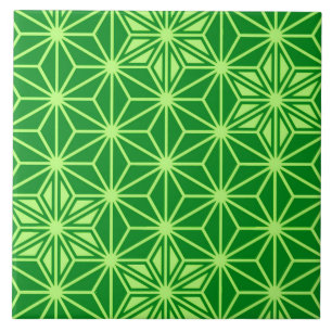 Asanoha ou padrão de estrela japonês, Verde lim