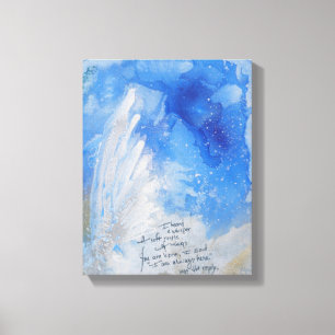Asas de Anjo Azul, Canvas de aquarela suavemente p