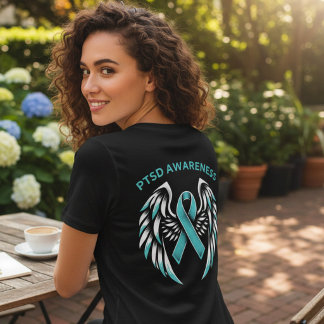 Asas de Anjo Fita Azul de Conscientização do TEPT