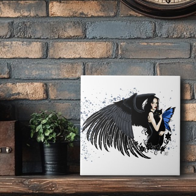 Asas de Anjo Gótico Gato Preto Fada Azul (Criador carregado)