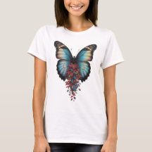 Asas de Borboleta & Folhas Coloridas – Camiseta Bá