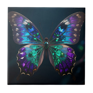 Asas de Borboleta Joalheria Azul Roxo Iridescente