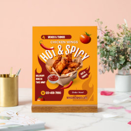 Asas de Frango Apimentadas Laranja Vermelho Modern