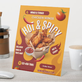 Asas de Frango Apimentadas Laranja Vermelho Modern