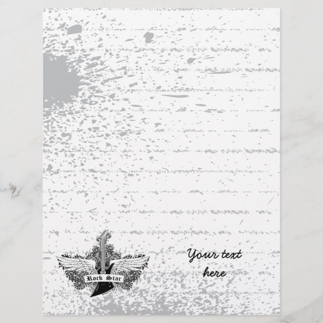 Asas de violão elétricas Black White star (Frente)