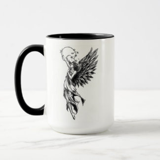 Ascensão Angelical - Caneca de Esboço a Lápis de A