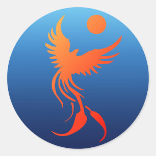Ascensão Phoenix na etiqueta das chamas