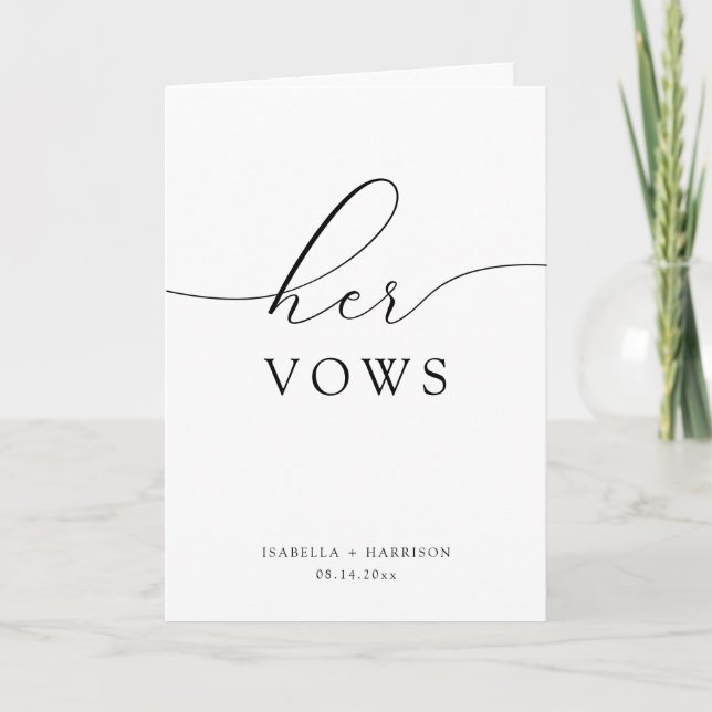 ASHER Elegant Calliografia O Cartão De Vows De Cas (Frente)