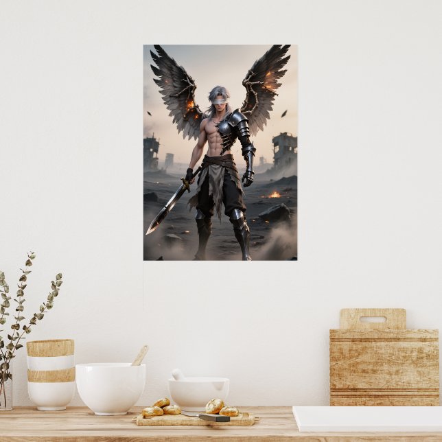 Ashes of Grace - Fallen Angel Warrior Poster (Cozinha)