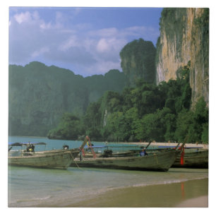 Ásia, Tailândia, Krabi. Praia de West Railay,
