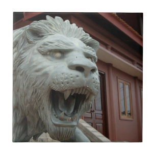 Ásia, Vietnã. Escultura de leão em Chau Doc