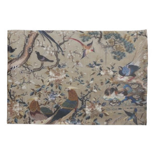 Asiático,antigo,seda,Pintura,natureza,Aves,vindima