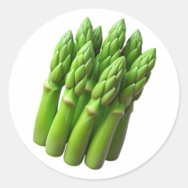 Asparagus Plástico 3D - Etiqueta redonda brilhante
