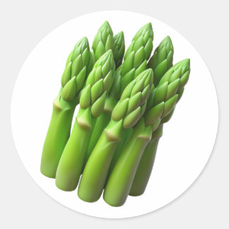Asparagus Plástico 3D - Etiqueta redonda brilhante