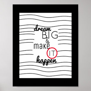 aspas modernas inspiradoras, poster sonho grande