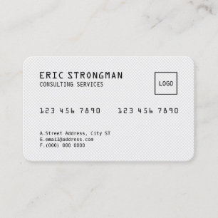 Aspectos do cartão de crédito no estilo branco