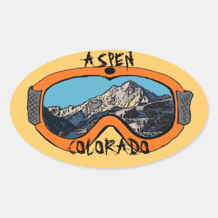 Aspen Colorado - Etiquetas de neve laranja