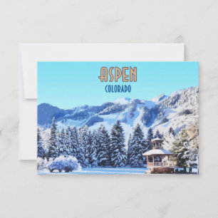 Aspen Colorado Ski Resort Mounts Flat Card