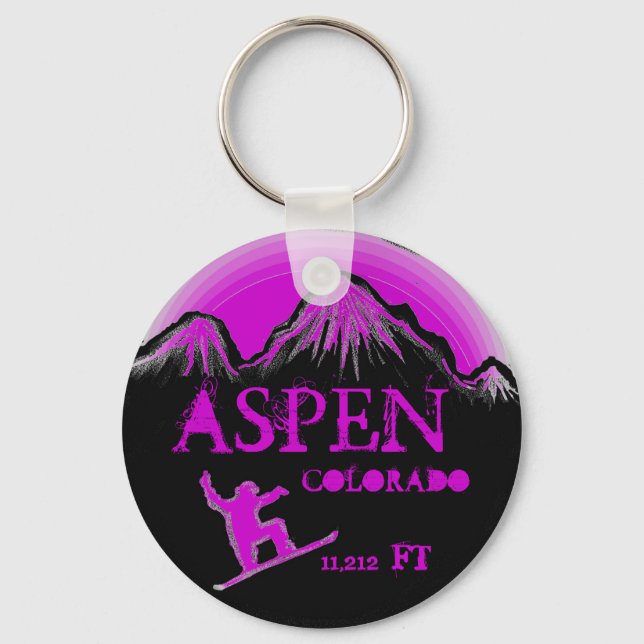 Aspen Colorado Snowboard chaveiro (Frente)