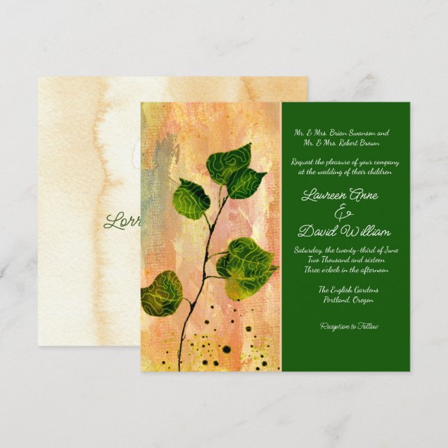 Aspen Deixa Convite De Casamento Personalizado (Frente/Verso)