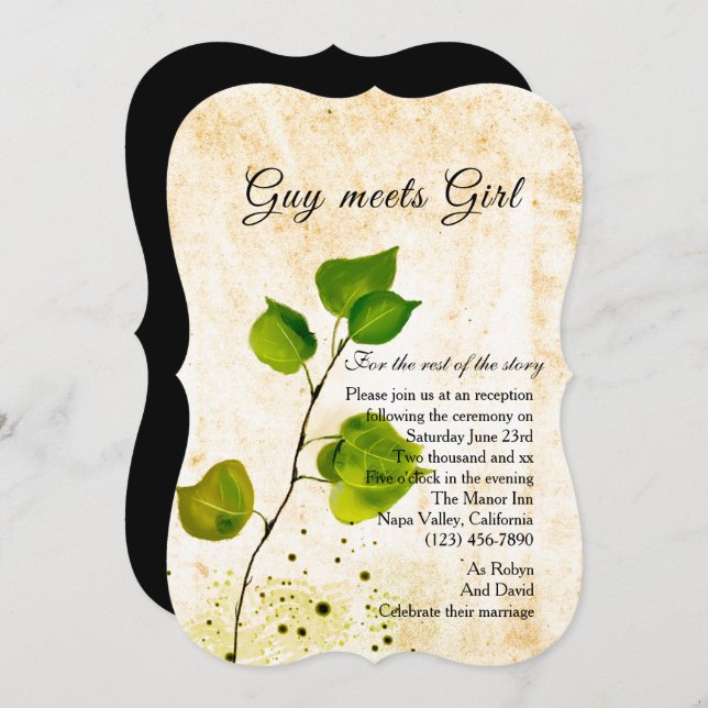 Aspen Deixa Convite De Recepção Casual (Frente/Verso)