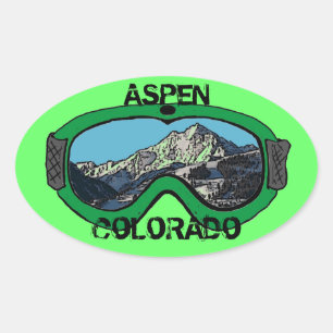 Aspen os adesivos de óculos verdes de neve do Colo