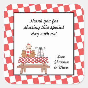 Assado do CHURRASCO da etiqueta do favor do chá d