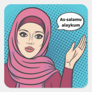 Assalamu Alaykum - Menina Muçulmana no adesivo Hij