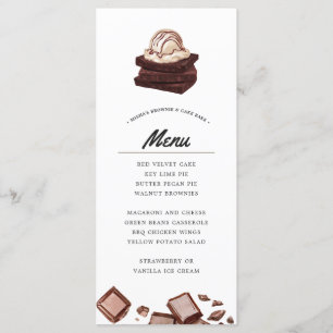 Assar Brownie e Cake   Menu Temático