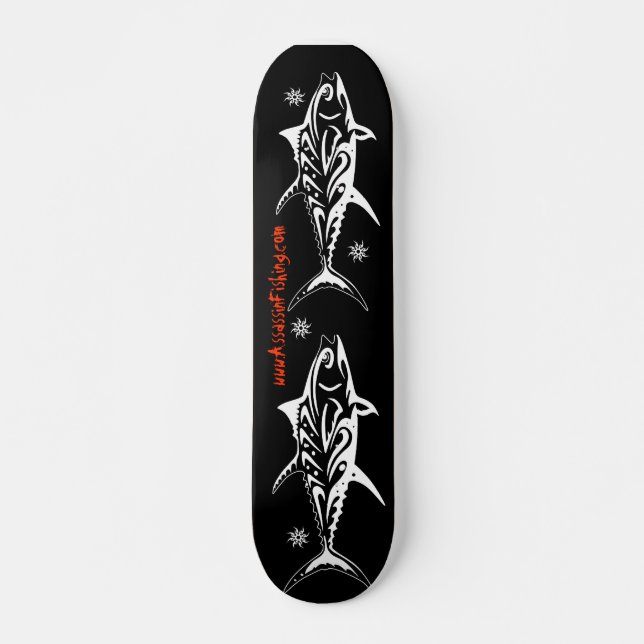 Assassin Fishing - Tribal Black Skateboard (Frente)
