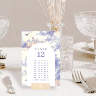 Assento de arte Toile de Jouy Cartão de número