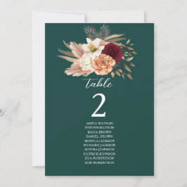 Assento de Mesa Floral do Emerald Burgundy