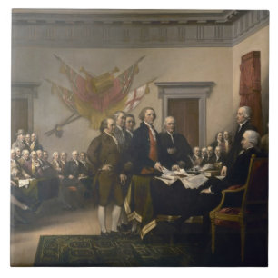 Assinando a declaração de independência, o 4 de