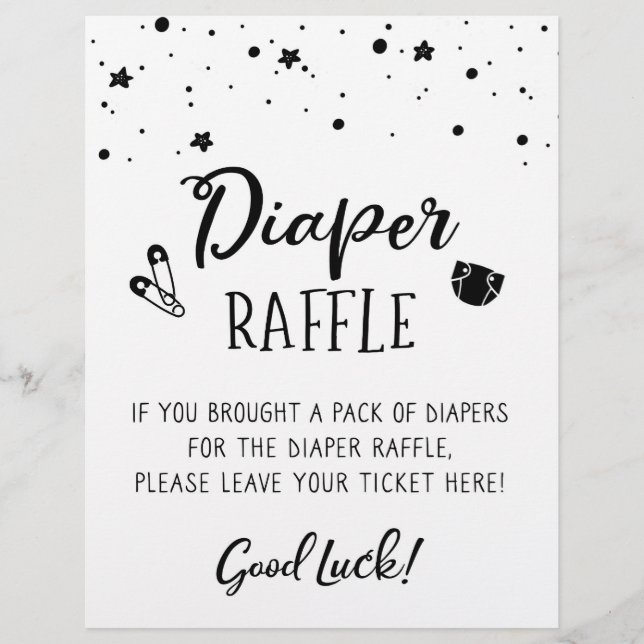 ASSINAR Fralda Raffle Chá de fraldas jogo (Frente)
