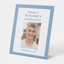 Assinatura de Boys de Foto Azul Dusty Confirmação 