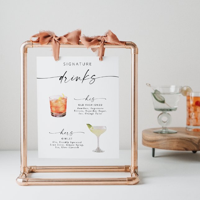 Assinatura de Script Elegante Moderno Bebe Poster (Criador carregado)