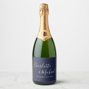 Assinatura Elegante Casamento Azul Marinho