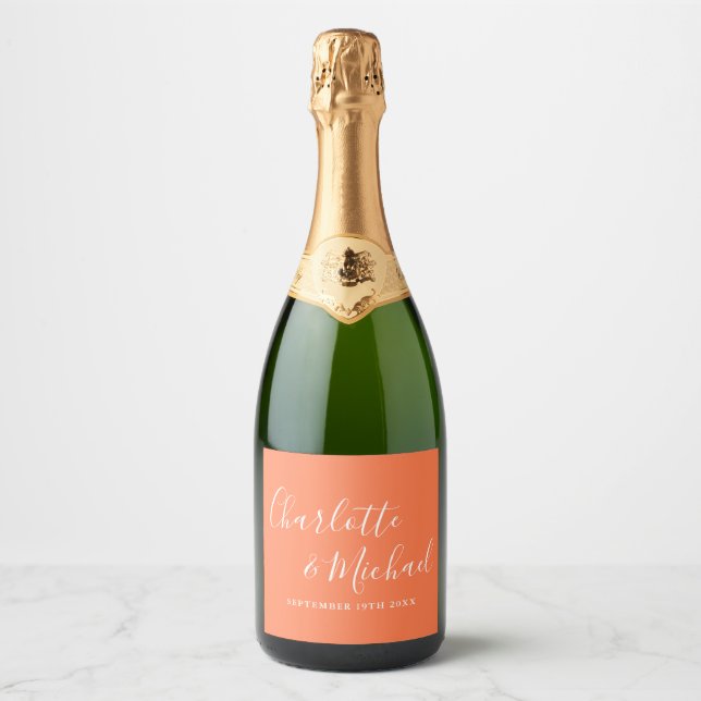 Assinatura Elegante Casamento Coral Script (Frente)
