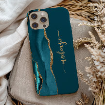 Assinatura Personalizada Ágata Azul Turquesa Doura