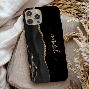 Assinatura Personalizada Ágata Dourada Preta