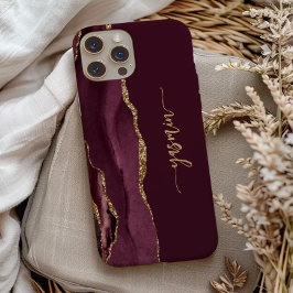 Assinatura Personalizada Agate Dourado Burgundy