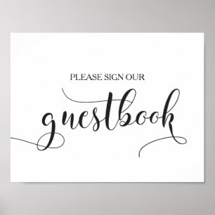 Assine nossa Poster de Casamento de Guestbook - Ca