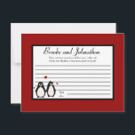 Assistente de Casal de Penguin Love para Cartão de<br><div class="desc">Essas adoráveis placas de conselho graváveis são a adição perfeita a qualquer chá de fraldas ou festa de aniversário. Basta entregar estas cartas aos seus convidados, juntamente com canetas Sharpie de ponta fina. Seus hóspedes podem anotar qualquer conselho que tenham para a nova mamãe ser ou para o aniversariante ou...</div>