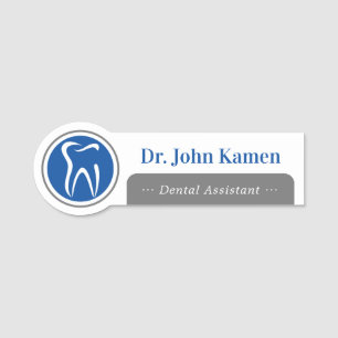 Assistente dentário Nome de etiqueta de logotip