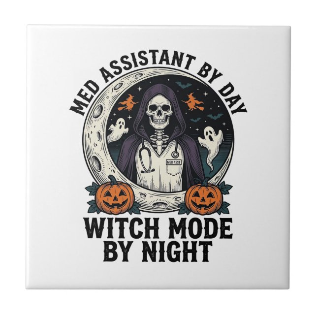Assistente Médico Bruxas de Halloween Gravura Vint (Frente)