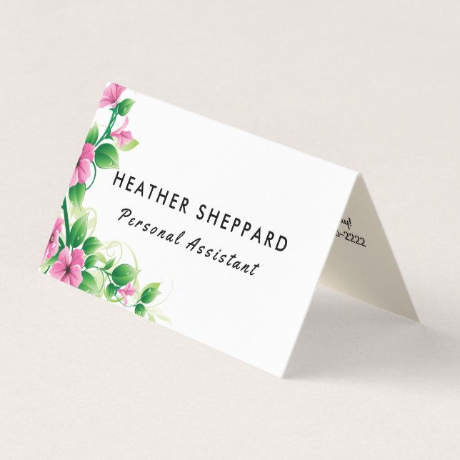 Assistente Pessoal Cartões de visitas Dobrados Aju (Frente)