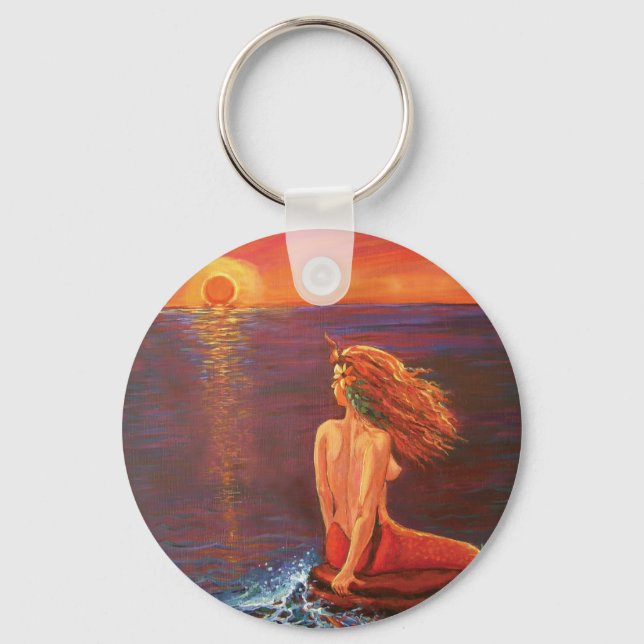 Assistindo ao Sunset - Sereia Art Chaveiro (Frente)
